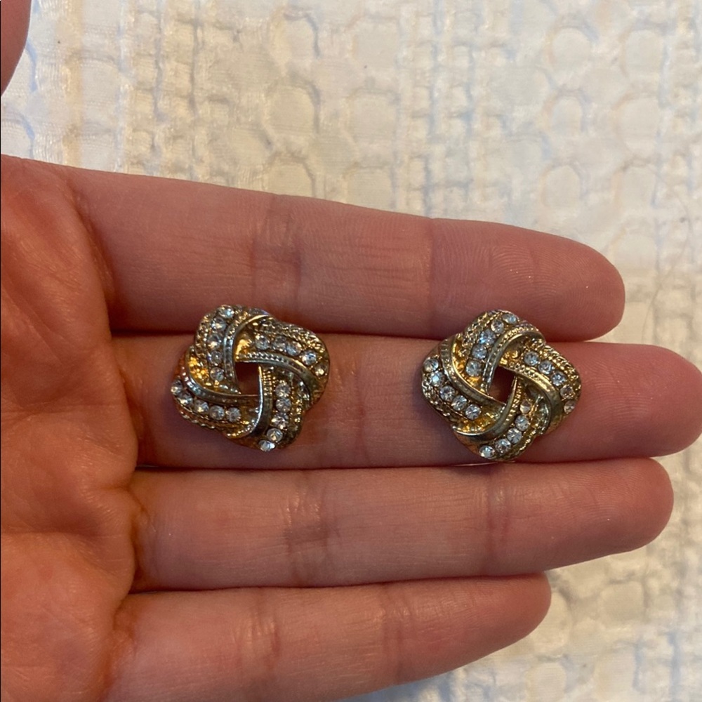 Elegant Gold and Silver Knot Earrings